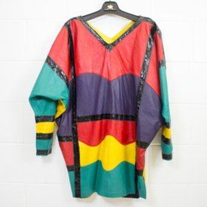 Gorgeous dress made of genuine leather.